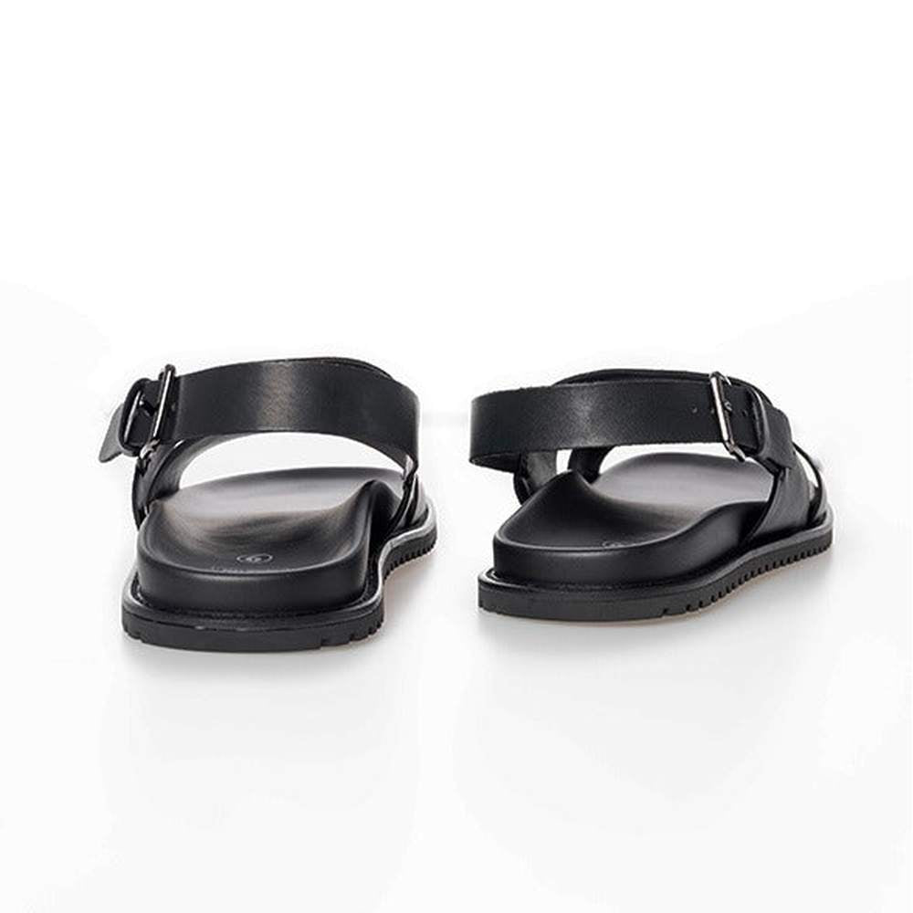 Polo Mens Moulded Leather Trim Sandals In Black