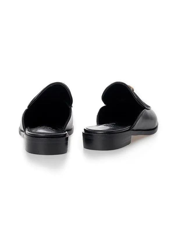 Polo Ladies Jacquard Circle Trim Black Mule Shoe