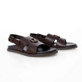 Polo Mens Moulded Leather Trim Sandals In Brown
