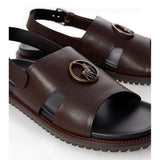 Polo Mens Moulded Leather Trim Sandals In Brown