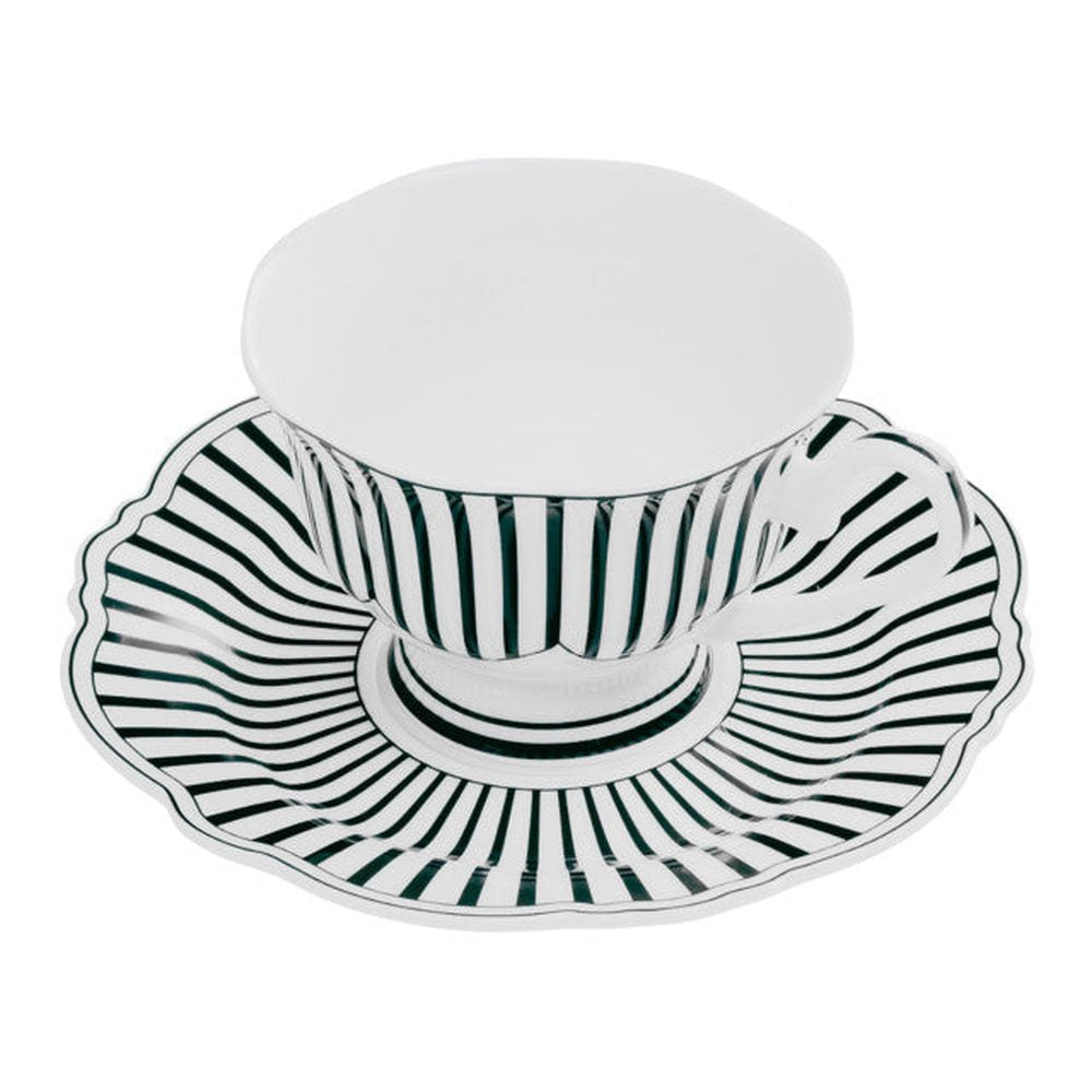 Jenna Clifford Cup & Saucer Set Of 4 In Ivory Noir