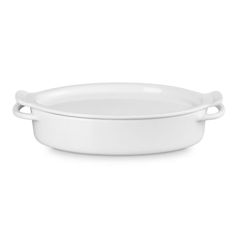 Le Creuset Oval Dish With Platter Lid 34Cm White