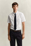 Gant Regular Poplin Short Sleeve Shirt In White