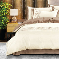 Egyptian Cotton Co T400 Donatella Duvet Cream/Stone