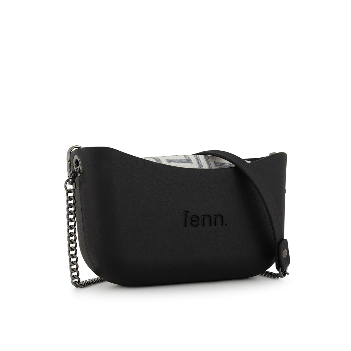 Fenn Gun Metal Chain Tote Bag In Black