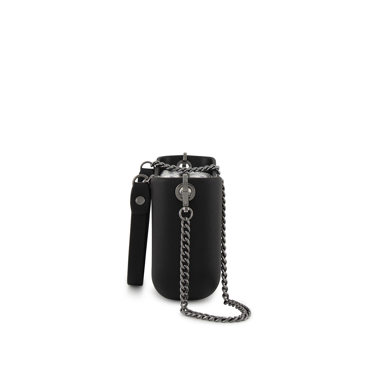Fenn Gun Metal Chain Tote Bag In Black