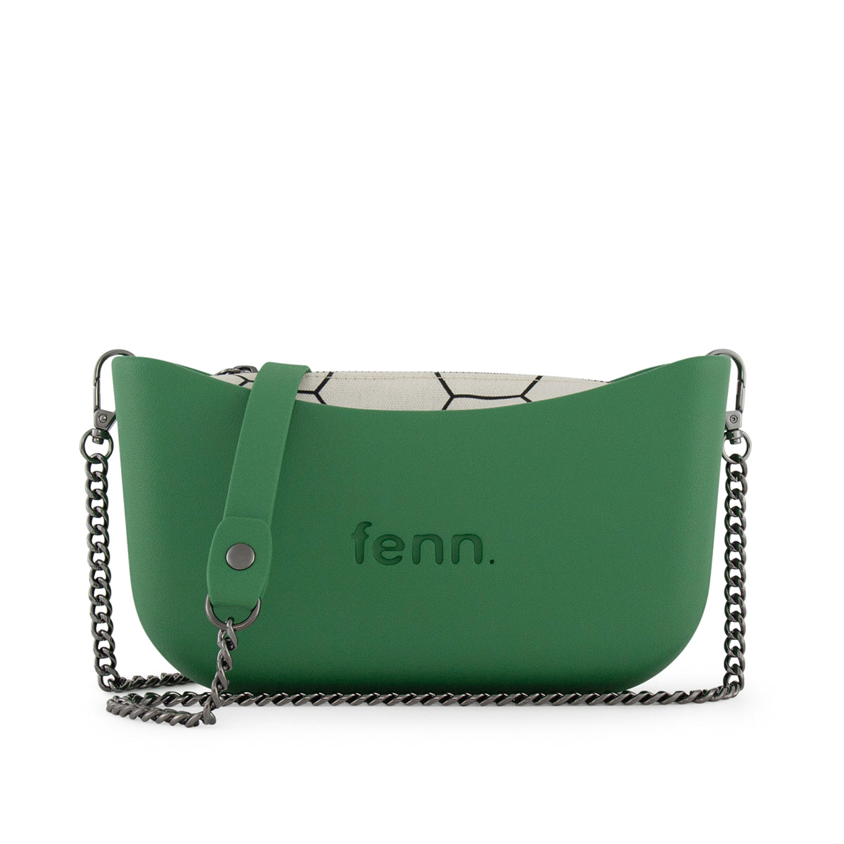 Fenn Gunmetal Zip Mini Tote Bag In Green