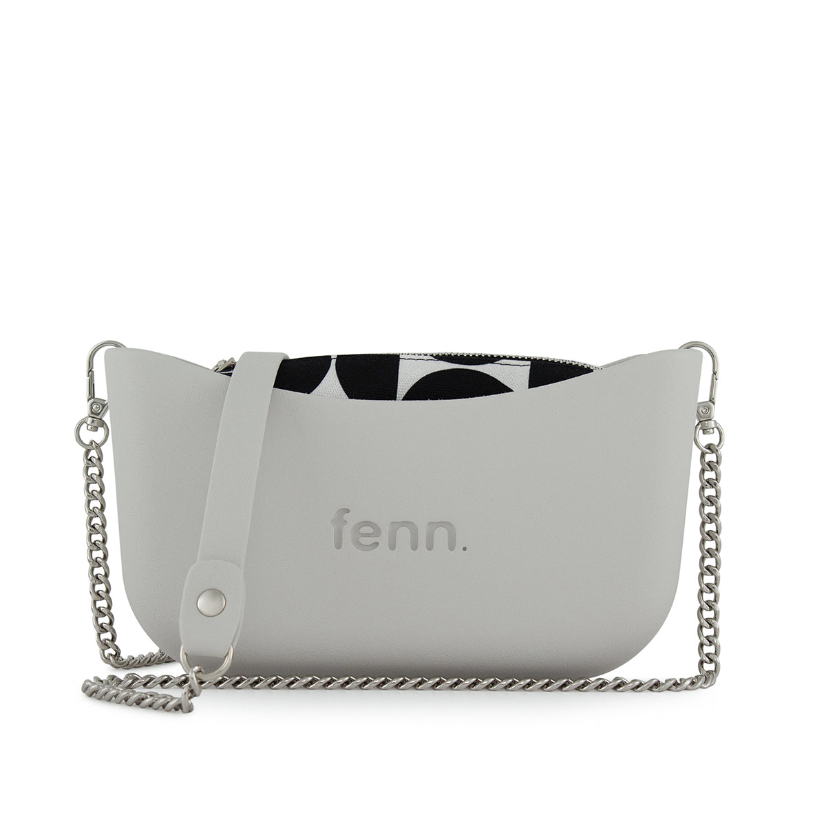 Fenn Silver Zip Tote Bag In Grey