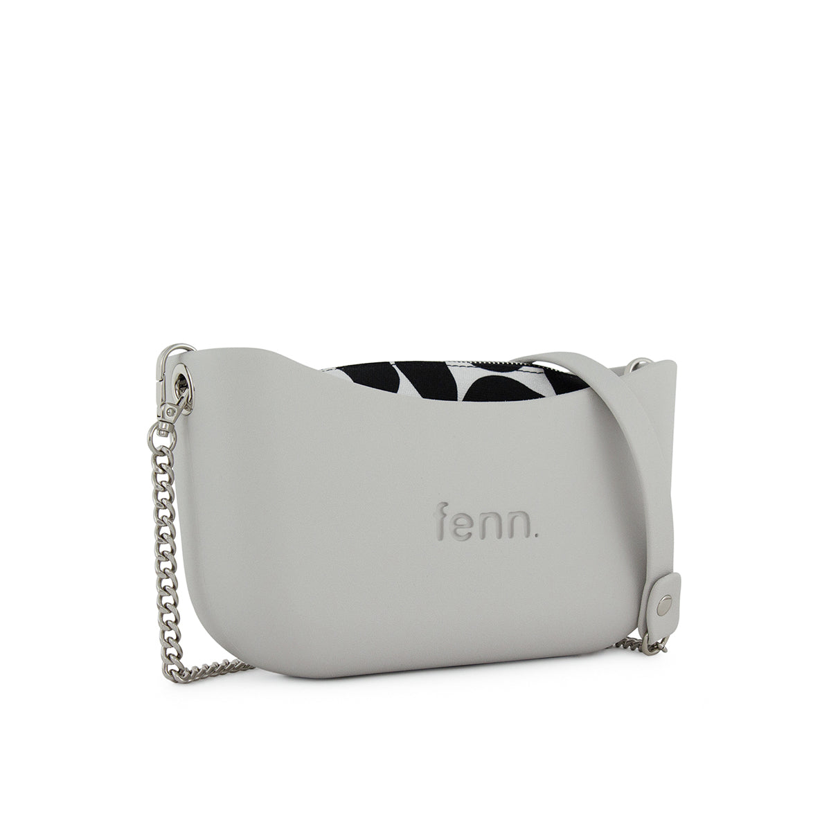 Fenn Silver Zip Tote Bag In Grey