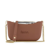 Fenn Gold Chain Zip Tote Bag In Tan