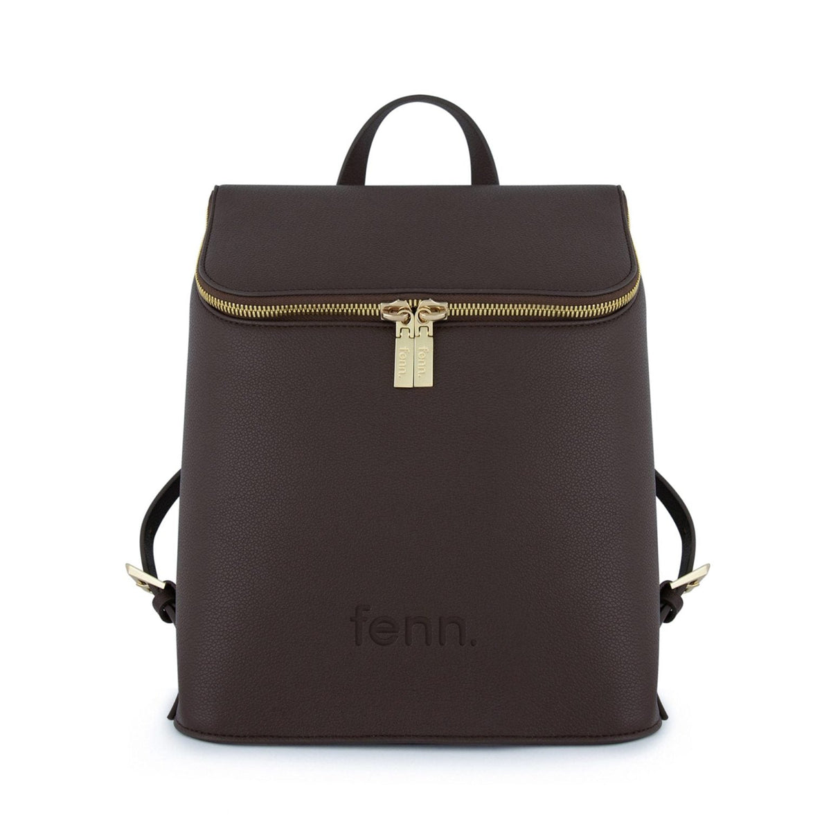 Fenn Gold Zip Backpack In Chocolate