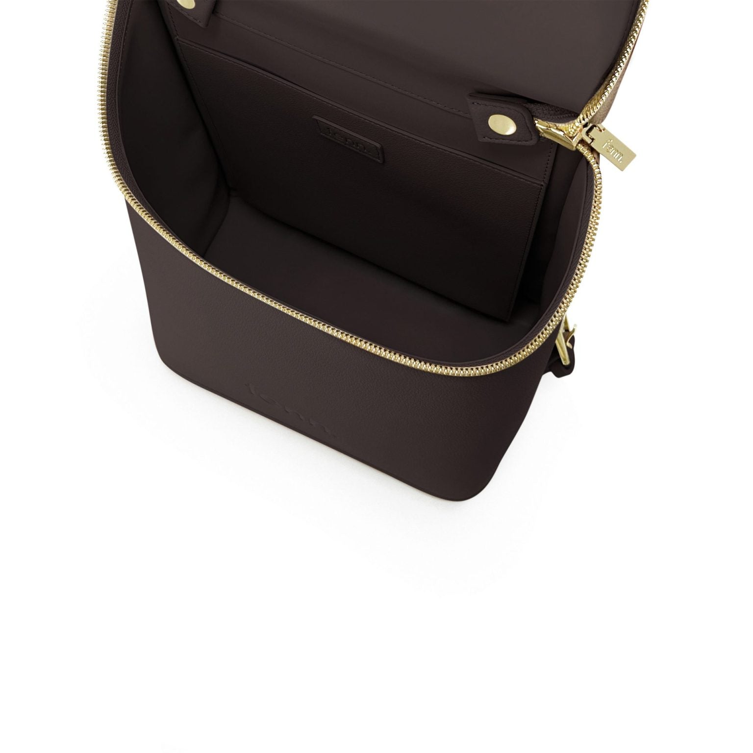 Fenn Gold Zip Backpack In Chocolate