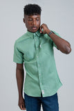 Ben Sherman Mens Short Sleeve Sage Linen Shirt