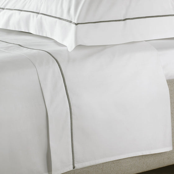Egyptian Cotton Satin Flat Sheet In White