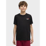 Puma Boys Essential 2 Color Small Logo Embroided T-Shirt In Black