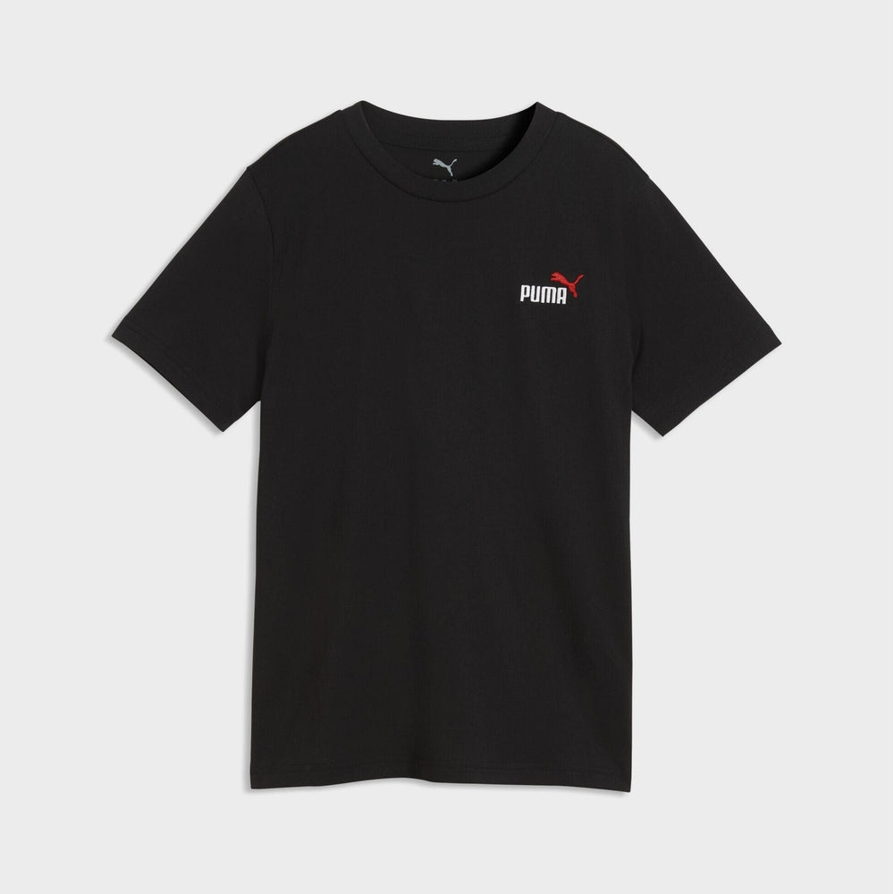 Puma Boys Essential 2 Color Small Logo Embroided T-Shirt In Black