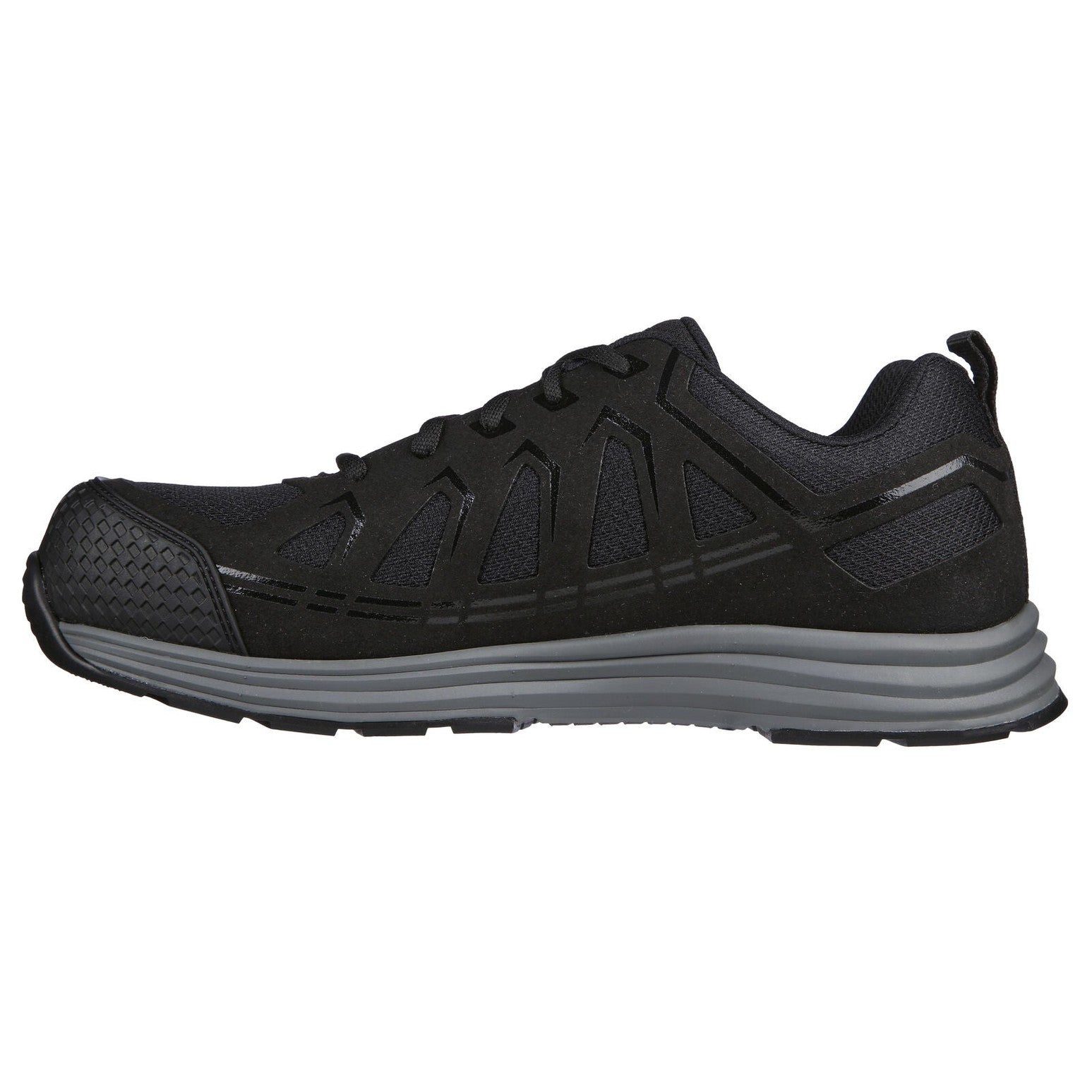 Skechers Mens Work Malad 2 Composite Toe Shoes In Black