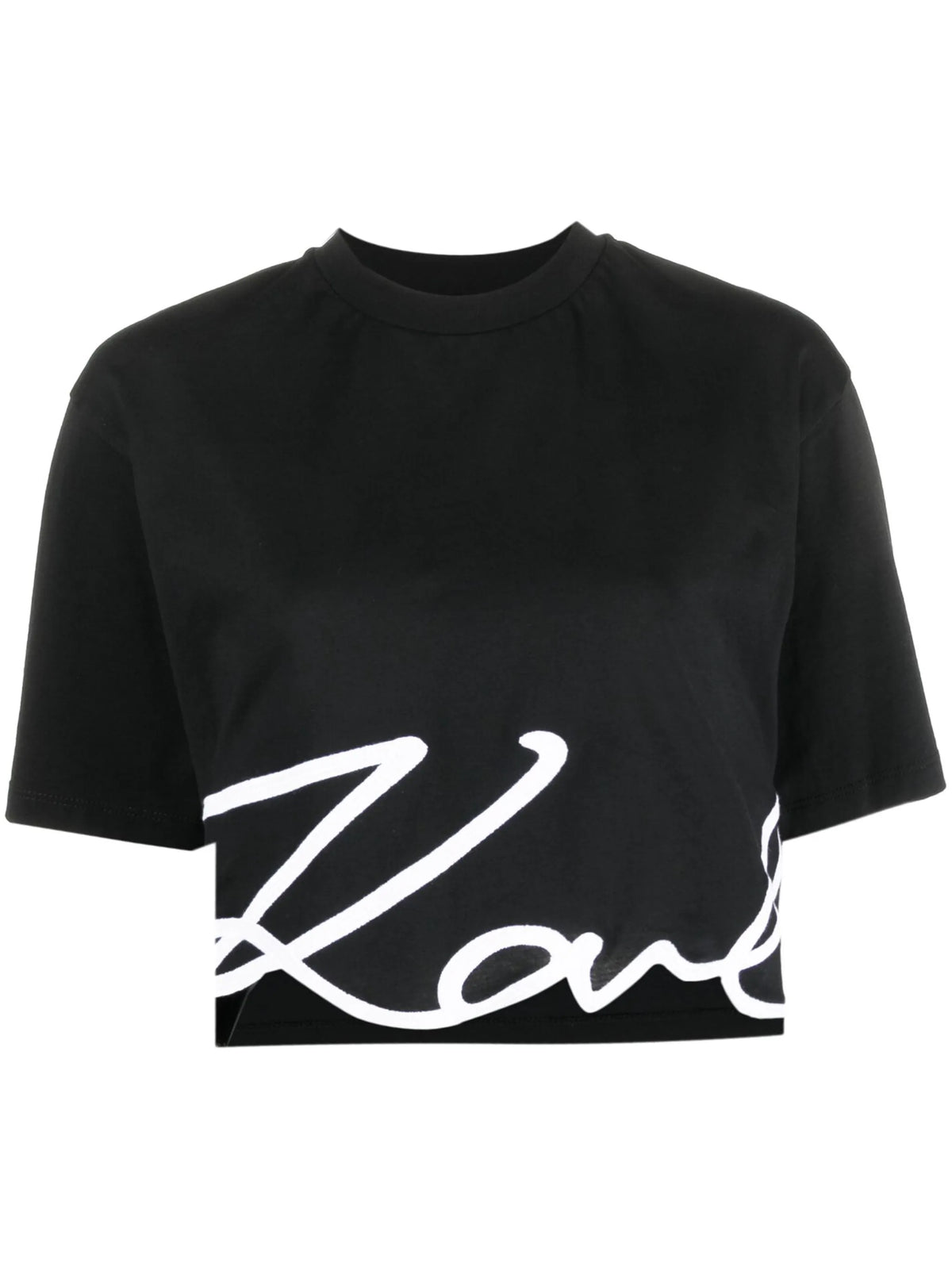 Karl Lagerfield Womens Karl Signature V-Neck T-Shirt In White