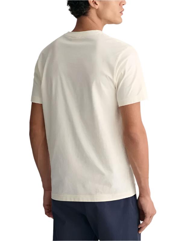 Gant 347283 Logo Script Printed Ss T-Shirt  Cream