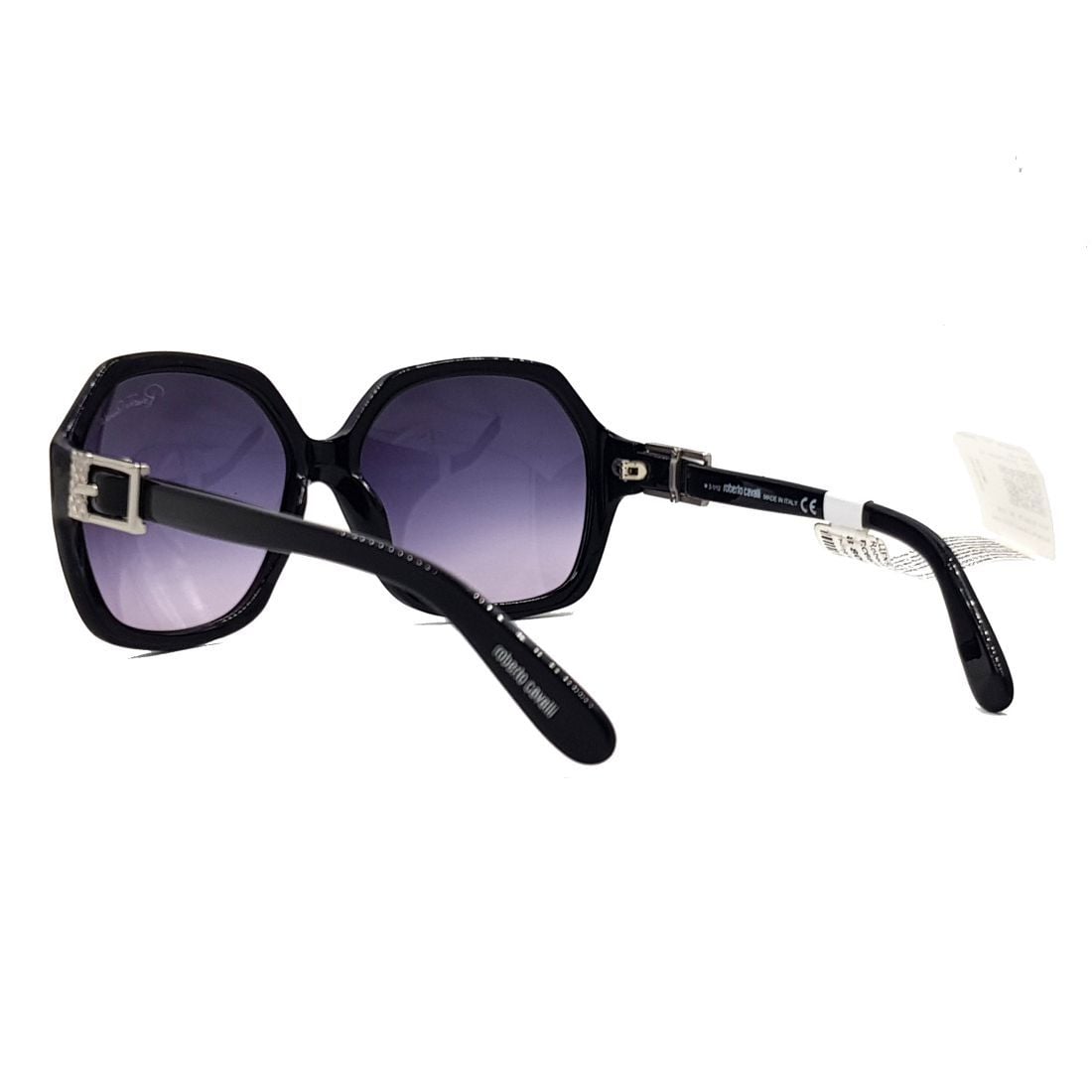 Roberto Cavalli Plastic Sunglasses For Women In Black with Silver