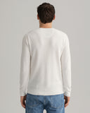 Gant Mens Cotton Pique Sweatshirt In Cream