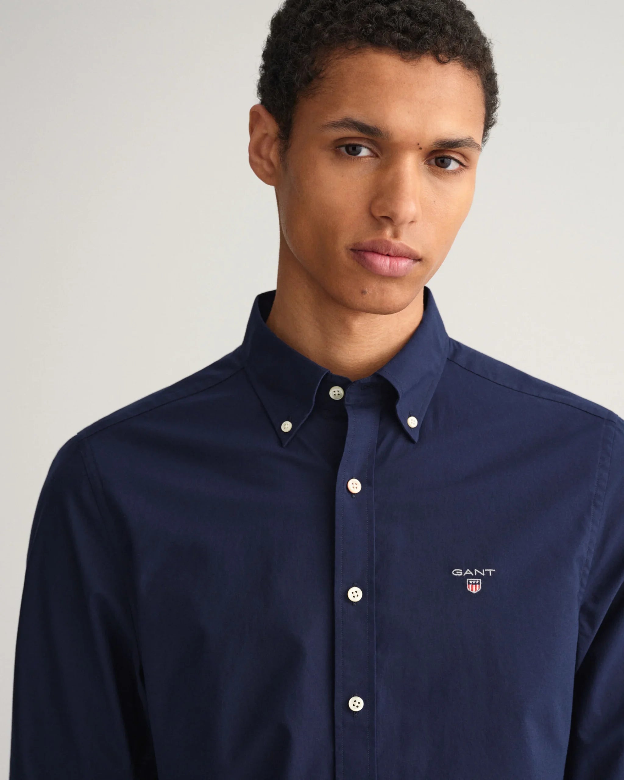 Gant Slim Broadcloth Bd Shirt In Navy