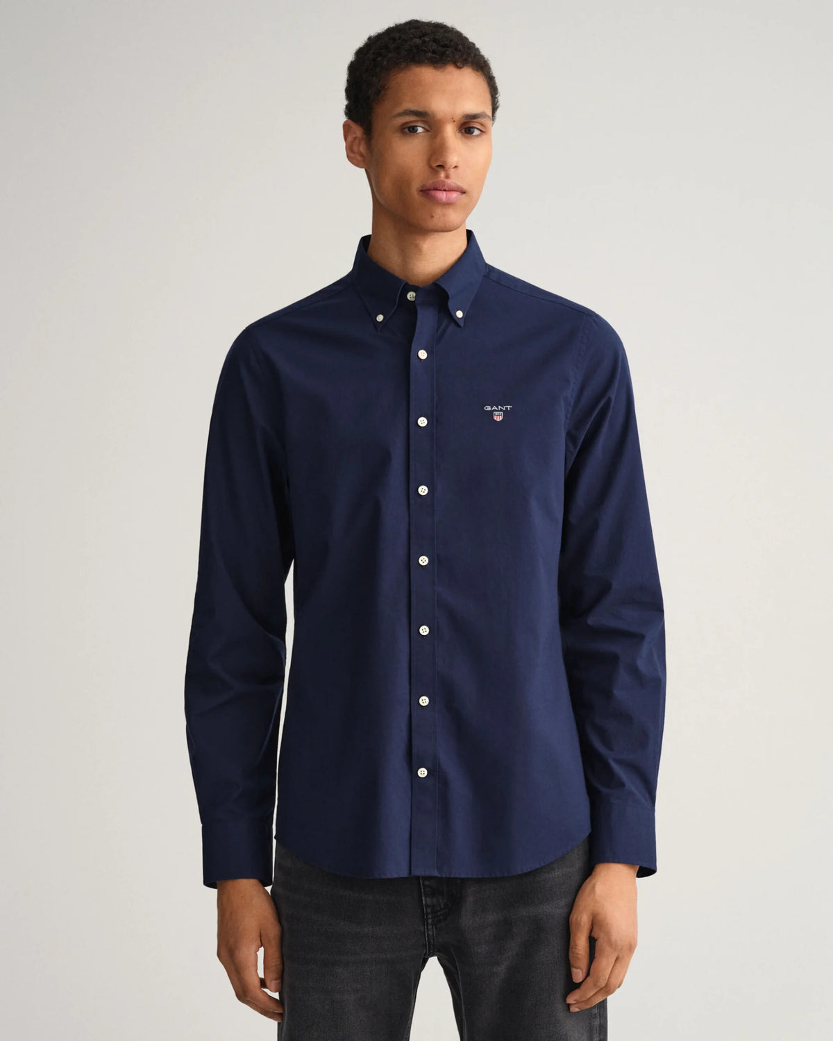 Gant Slim Broadcloth Bd Shirt In Navy