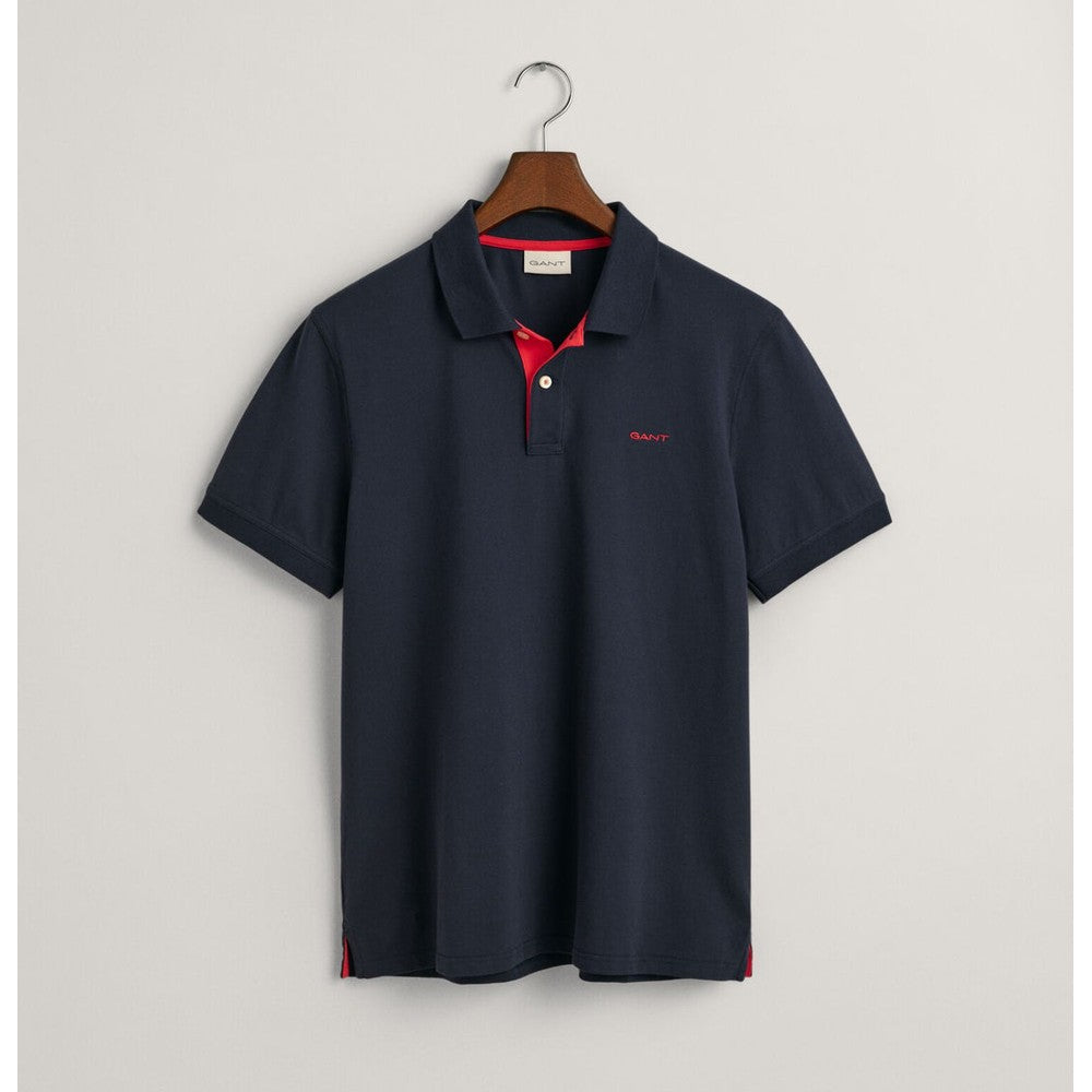 Gant Mens Reg Contrast Golfer In Navy
