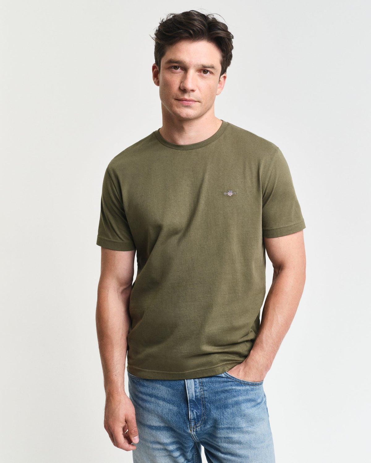 Gant Regular Shield Short Sleeve T-Shirt In Green