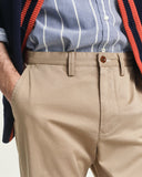 Gant Regular Twill Chino Pants In Khaki
