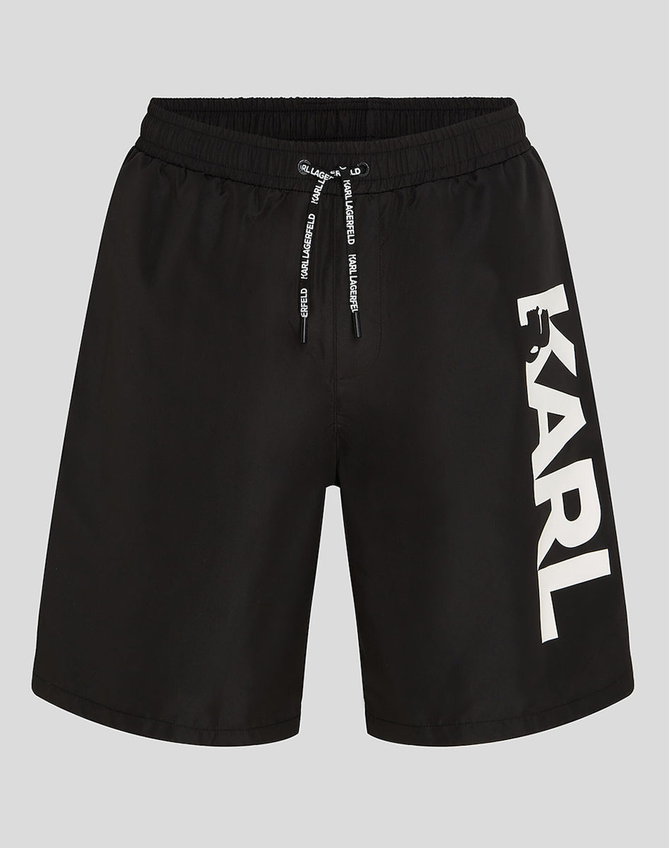 Karl Lagerfeld Mens Logo Boardshorts In Black