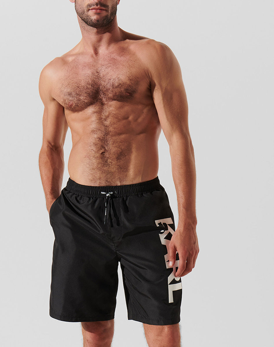Karl Lagerfeld Mens Logo Boardshorts In Black
