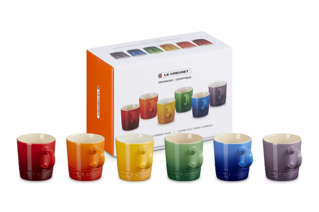 Le Creuset X6 Espresso Mugs in Rainbow