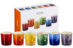 Le Creuset Rainbow Set Of 6 350Ml Mugs Assorted