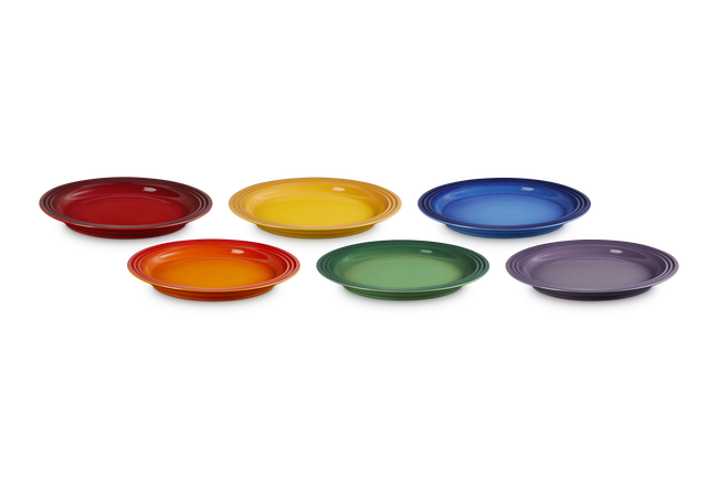 Le Creuset Rainbow Set of 6 27cm Dinner Plates