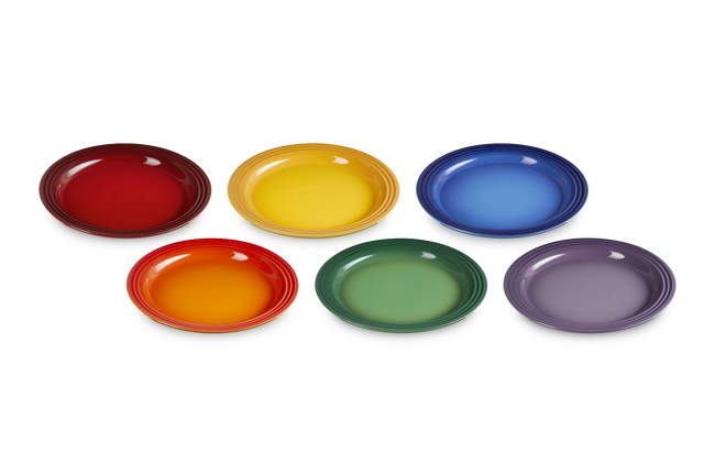 Le Creuset Rainbow Set of 6 27cm Dinner Plates