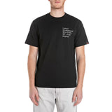 Replay Mens Cotton Short Sleeves T-Shirt With Lettering Printed In Black/White
