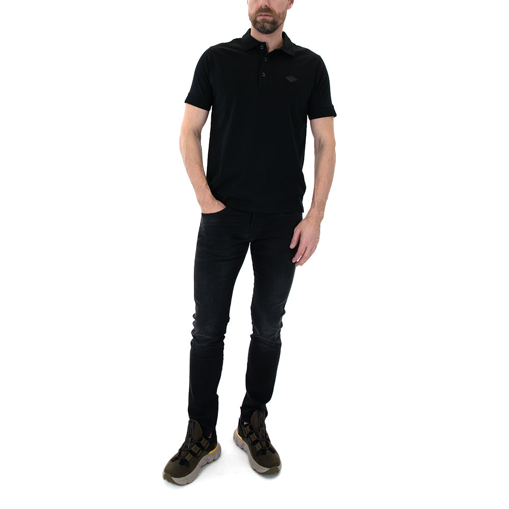 Replay Mens Polo T-Shirt In Black