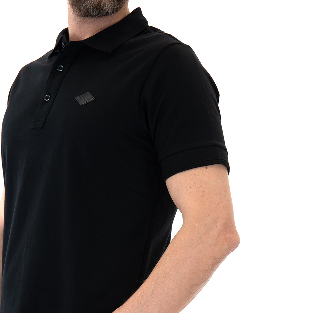Replay Mens Polo T-Shirt In Black