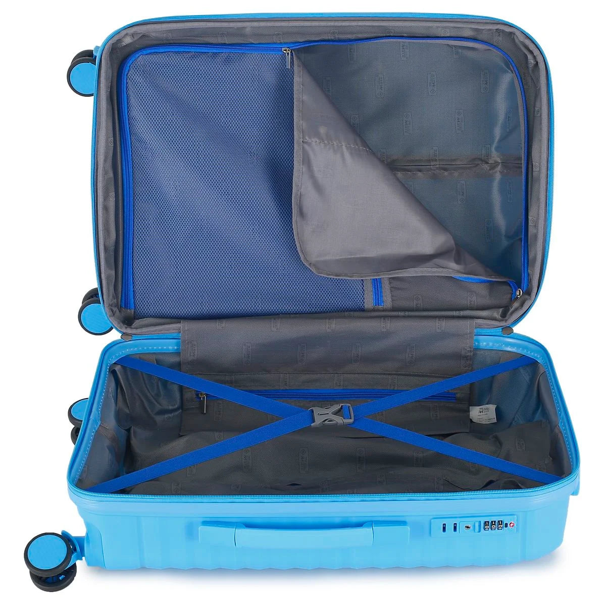 Travel Mate Zipper Pp Trolley Case Cyan