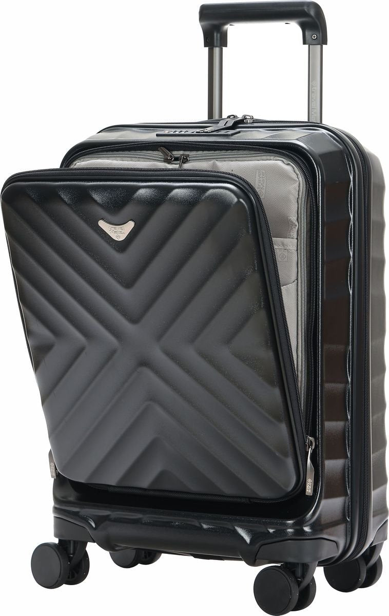 Travel Mate Polycarb Zipper Luggage In Black
