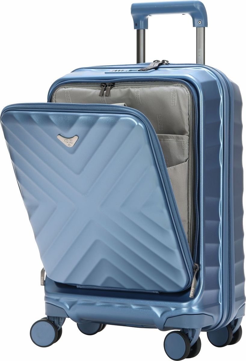 Travel Mate Polycarb Zipper Luggage In Blue