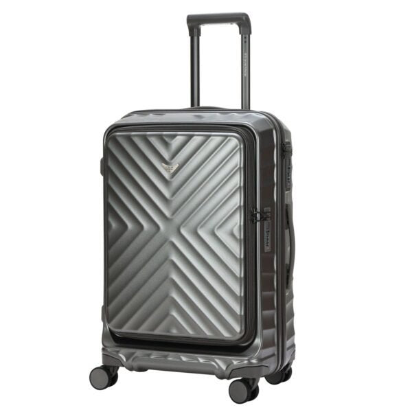 Travel Mate Polycarb Zipper Luggage In Grey