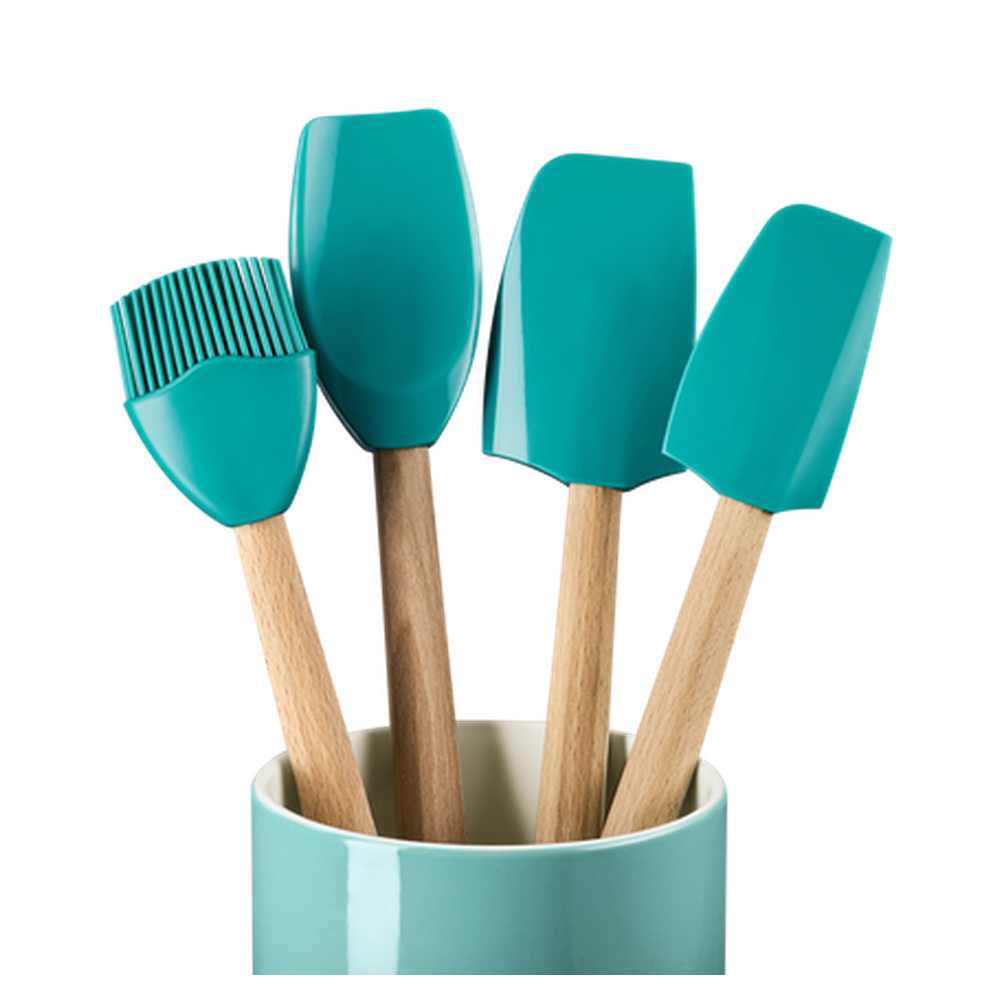 Le Creuset 5 Piece  Utensil Set In Rivera Blue
