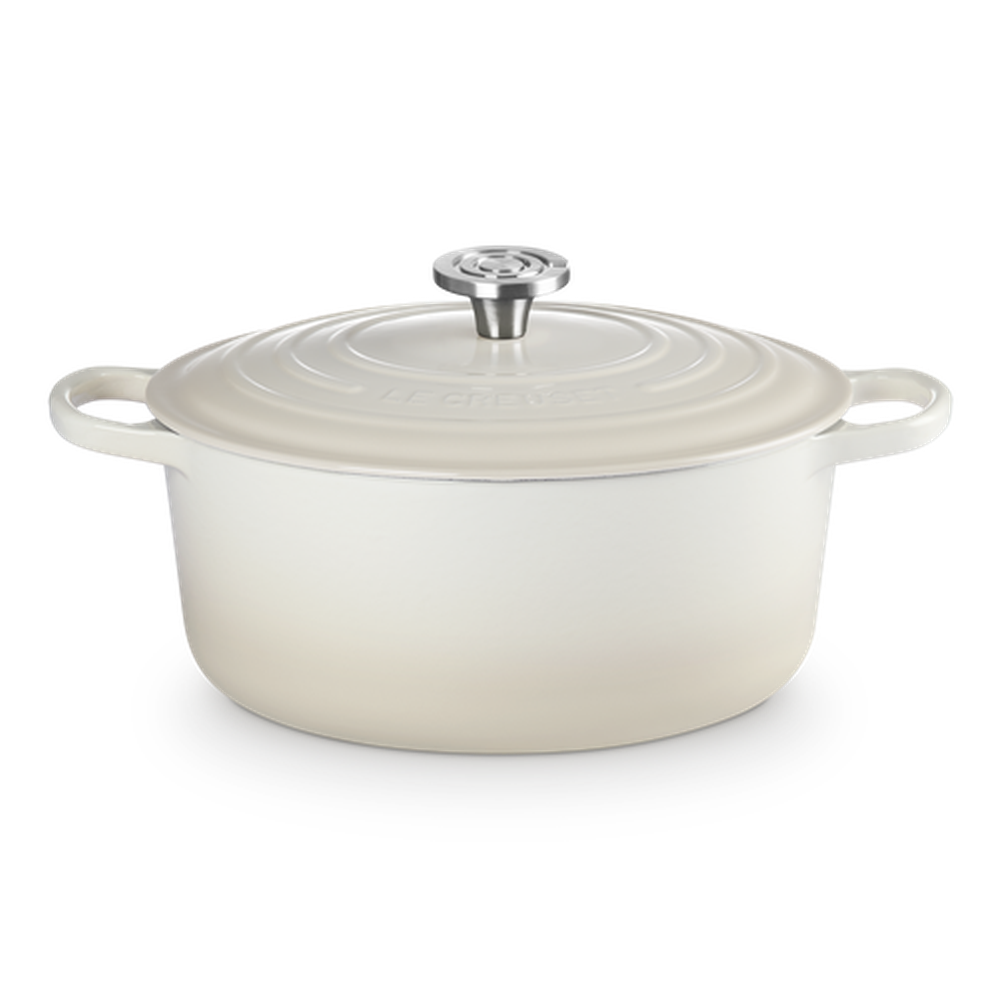Le Creuset Signature Round Cocotte Pot In Meringue