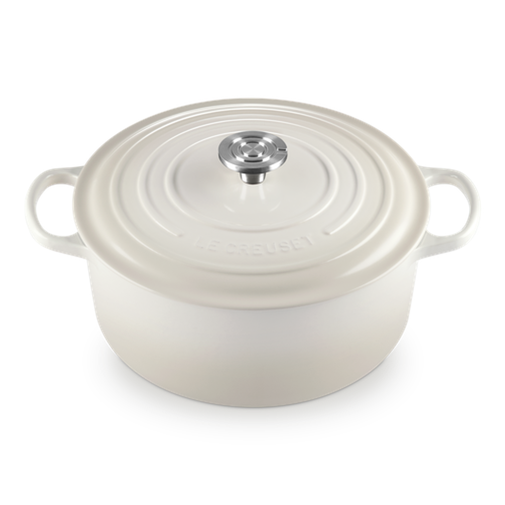 Le Creuset Signature Round Cocotte Pot In Meringue