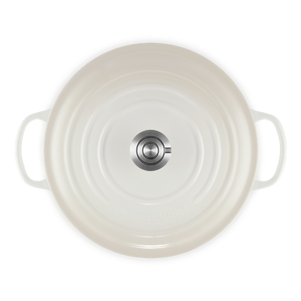 Le Creuset Signature Round Cocotte Pot In Meringue