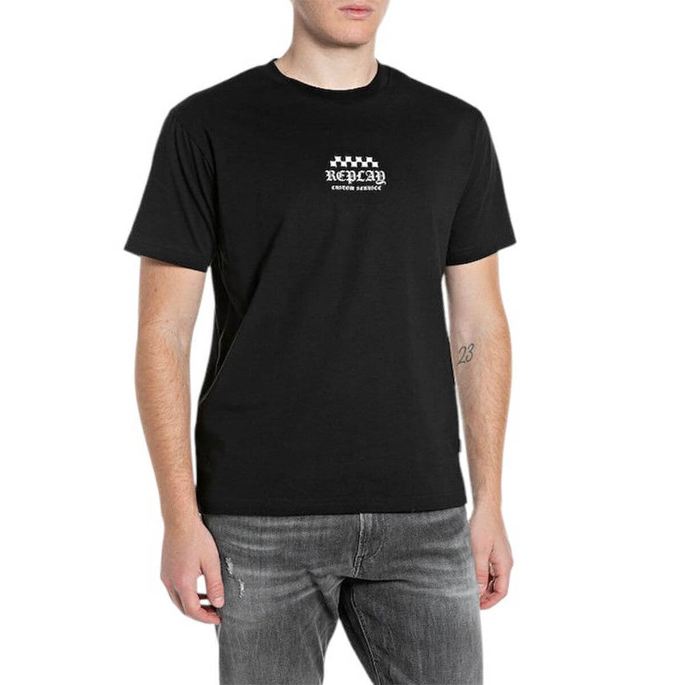 Replay Mens Grapic Short Sleeve T-Shirt In Black