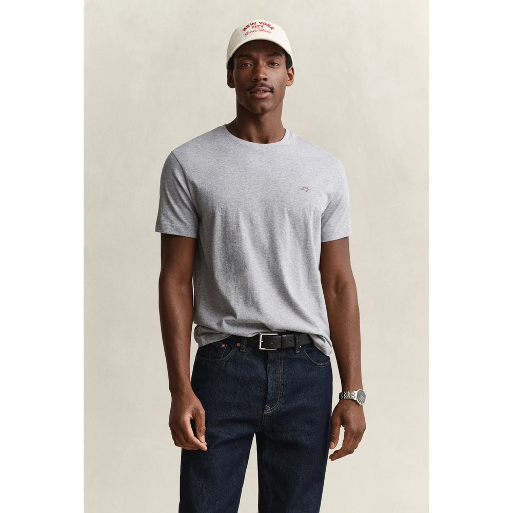 Gant Mens Regular Shield T-Shirt In Grey