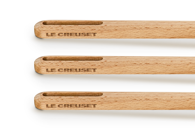 Le Creuset Set Of 3 Wooded Utensil Set In Neutral